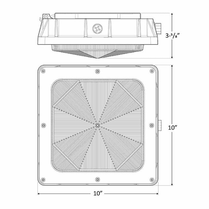 Luz LED para marquesina Westgate CDLX de 15 W, 25 W, 35 W y 45 W, 5000 K