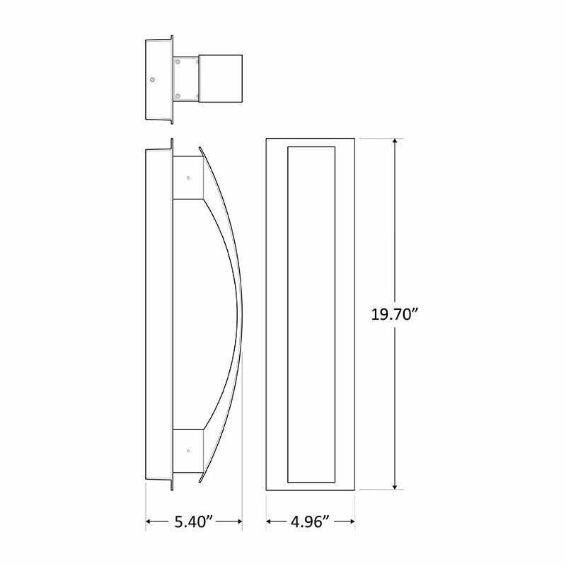 Westgate CRE-01 Crest Lunette 10W, 20" Tall,  LED Outdoor Wall Sconce, 100-277V