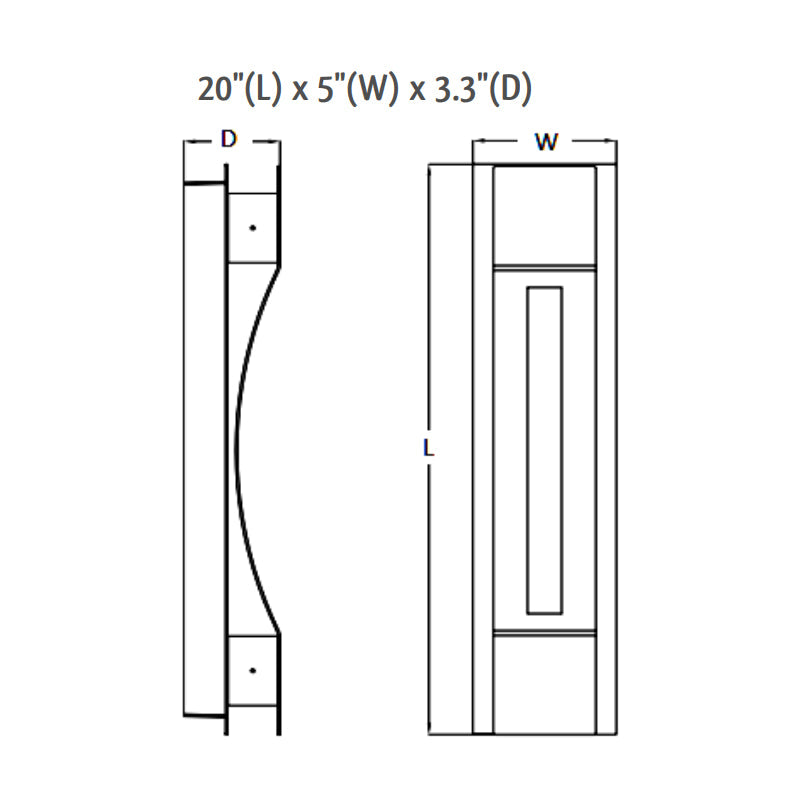 Westgate CRE-04 Crest Curve 10W 20" Tall, LED Outdoor Wall Sconce, 100-277V