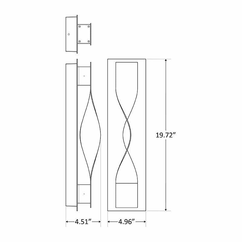 Westgate CRE-HL20-08 Crest Crush 20W, 20" Tall LED Outdoor Wall Sconce, 1800 Lumens, 100-277V