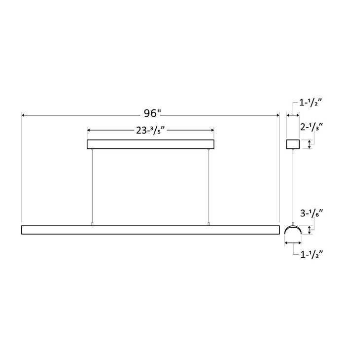 Westgate SCP 8-ft 40W/50W/60W LED Direct/Indirect Suspended Linear Light, CCT Adjustable