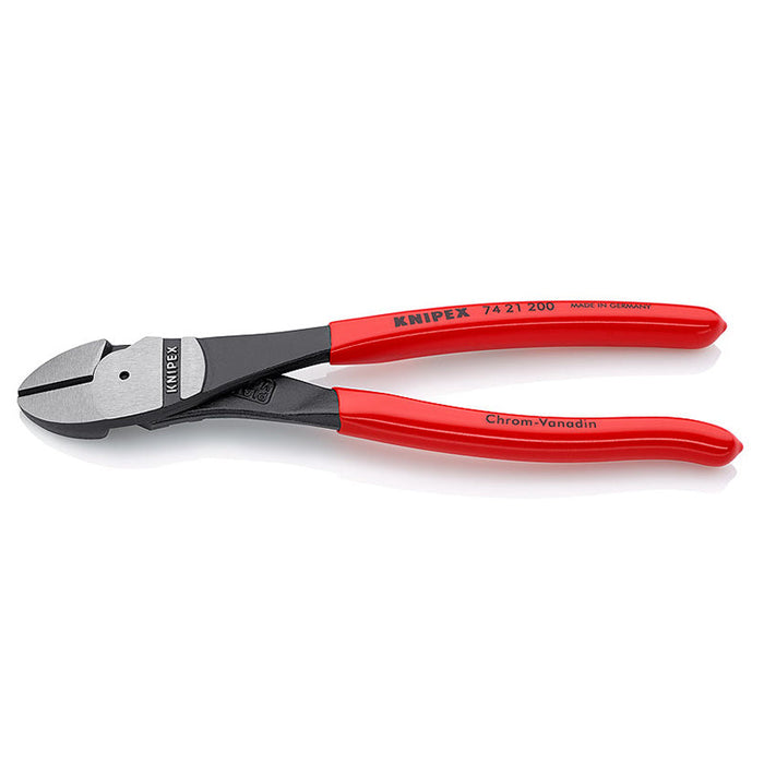 Alicates de corte diagonal angulares de alto apalancamiento Knipex 74 21 200 SBA de 8"
