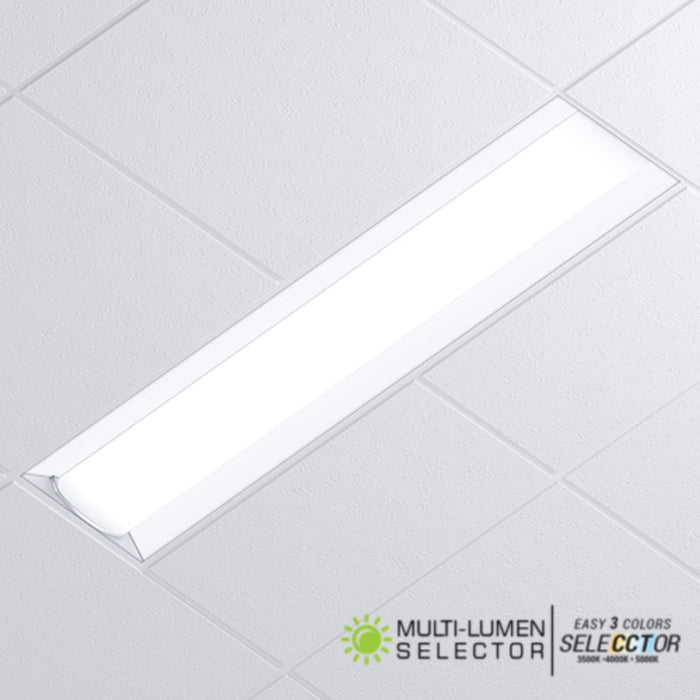 Elite 14-OEVHP 1x4 LED Shallow Plenum Recessed Troffer,  Multi-Lumen & Multi-CCT