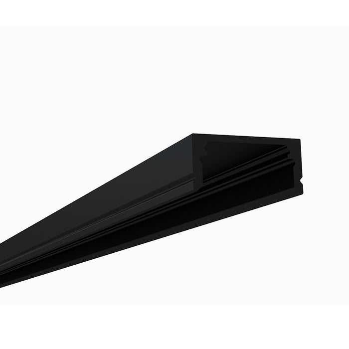 Alberko 1971ASL - Black Slimline Surface Mount, Low Profile LED Channel 8Ft