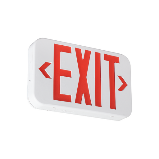 Energetic EXSA-DRG LED Exit Sign with Battery Backup, Single or Double Face, 120/277V, White Finish