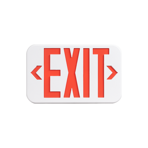 Energetic EXSA-DRG LED Exit Sign with Battery Backup, Single or Double Face, 120/277V, White Finish