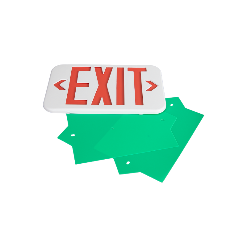 Energetic EXSA-DRG LED Exit Sign with Battery Backup, Single or Double Face, 120/277V, White Finish