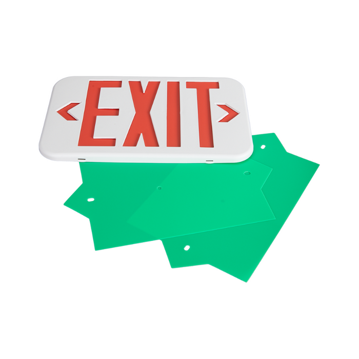 Energetic EXCA-DRG LED Exit & Emergency Combo with Battery Backup, Single or Double Face, 120/277V, White Finish