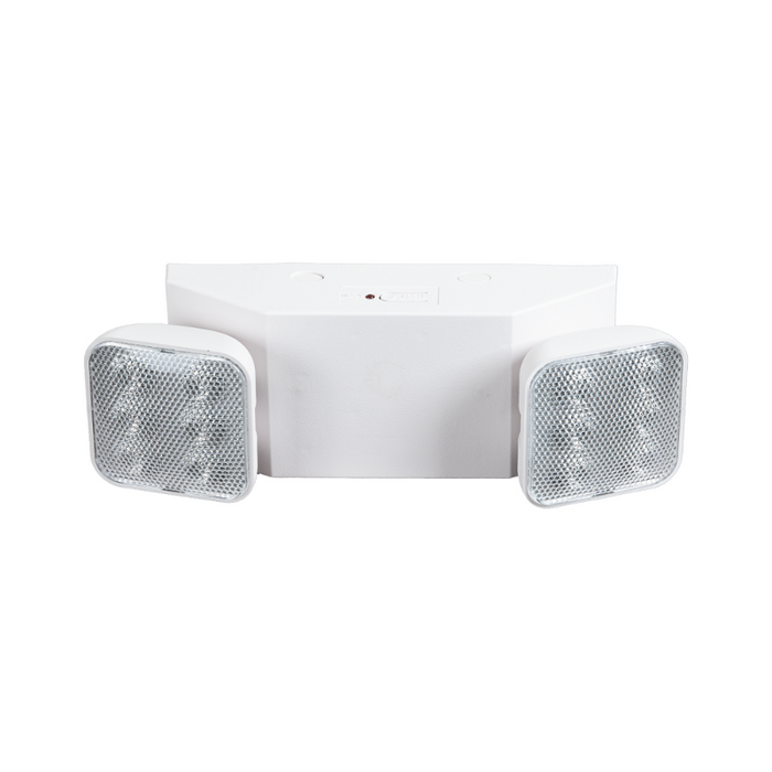 Energetic EXEM-A Dual Head LED Emergency Light with Battery Backup, 120/277V, White Finish
