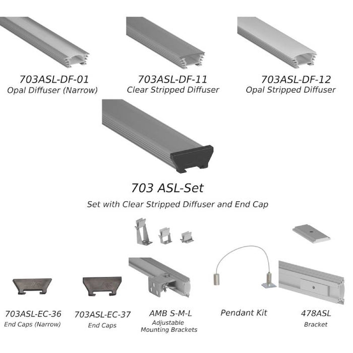 Alberko 703ASL Medium-Sized Low-Profile LED Channel