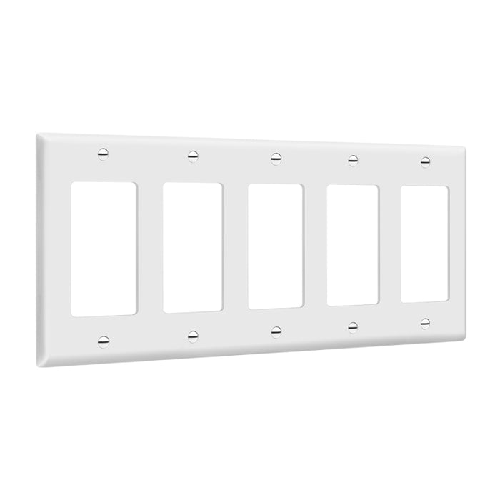 Enerlites 8835 5-Gang Decorator/GFCI Wall Plate