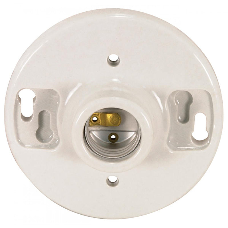 Satco 90-445 Medium Base Glazed Porcelain Ceiling Keyless Receptacle