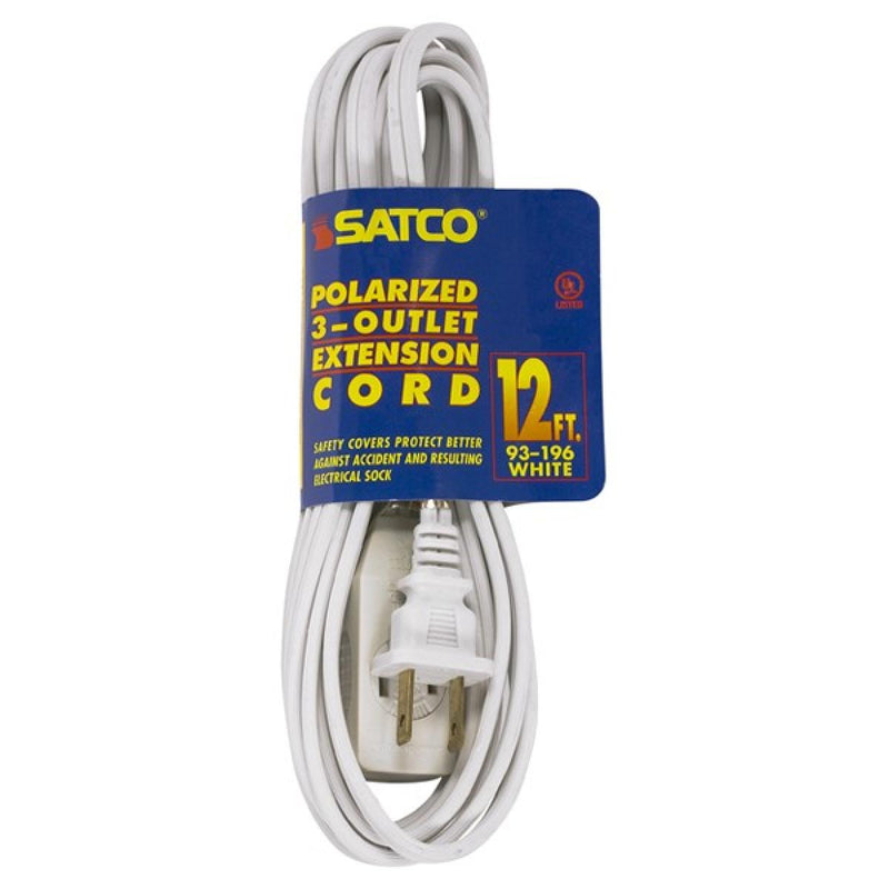 Satco 12-ft 3 Outlet Indoor Extension Cords
