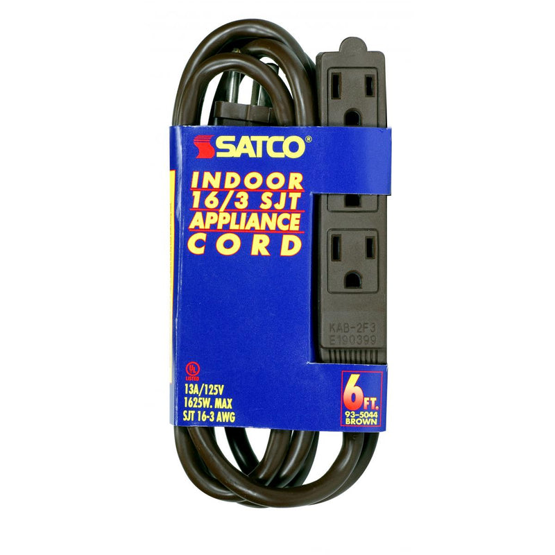 Satco 6-ft 3 Outlet Indoor Extension Cords 16/3 SJT
