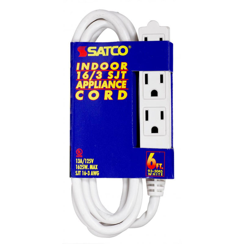 Satco 6-ft 3 Outlet Indoor Extension Cords 16/3 SJT