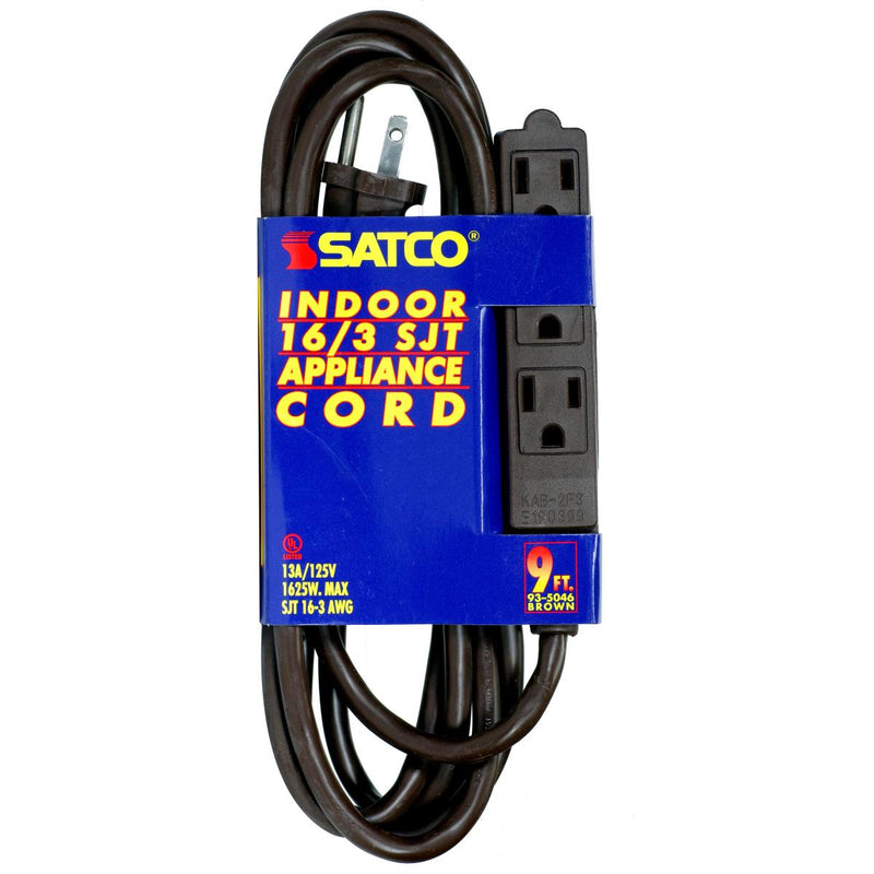Satco 9-ft 3 Outlet Indoor Extension Cords 16/3 SJT
