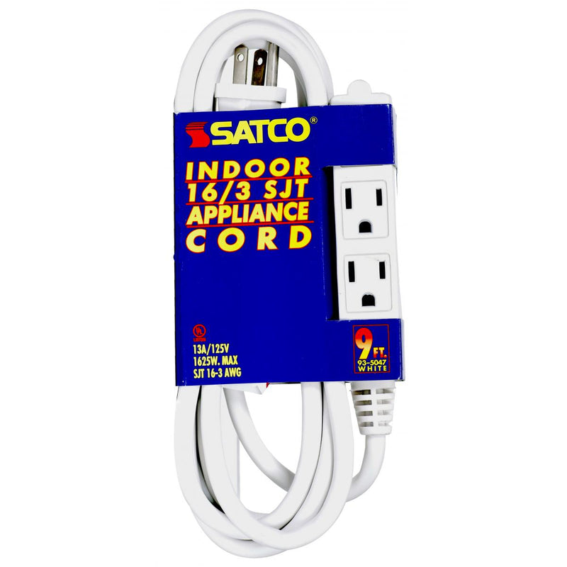 Satco 9-ft 3 Outlet Indoor Extension Cords 16/3 SJT