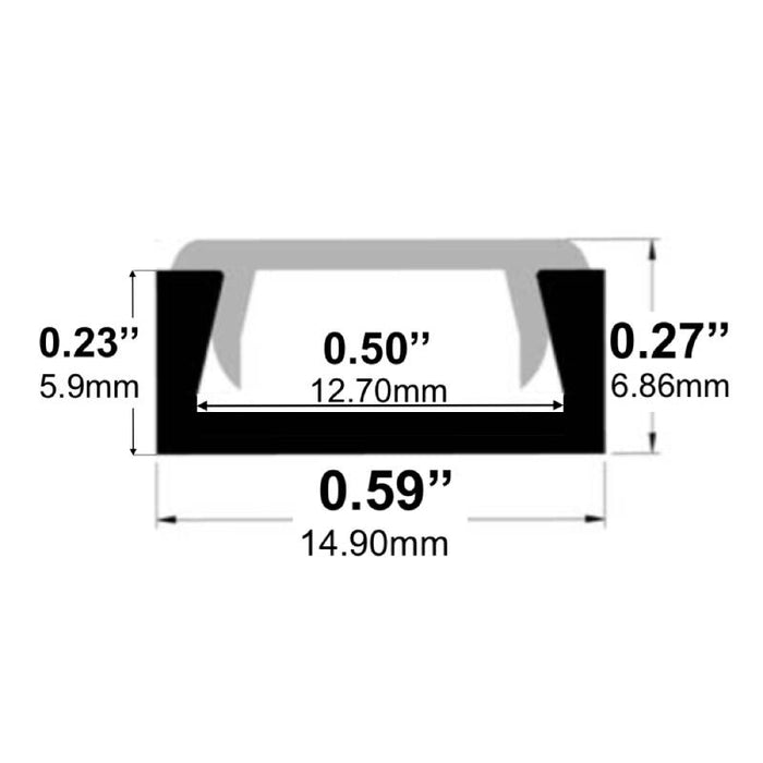 Alberko 981ASL Ultra Low-Profile Slimline LED Channel, 8-ft