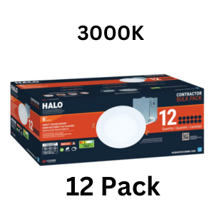 Halo HLBE6 6" Ultra-Slim LED Downlight, New Construction/Remodel Integrated LED Recessed Light Kit, 3000K, 900 Lumens, 120V