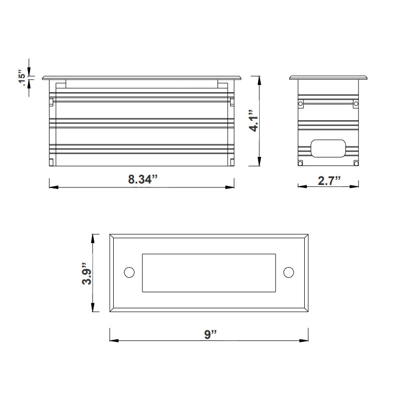 Westgate CIGL-9-MCT 9" 5W LED Linear Architectural Inground Lights, 3CCT Selectable, 420 Lumens