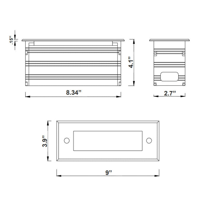 Westgate CIGL-9-MCT 9" 5W LED Linear Architectural Inground Lights, 3CCT Selectable, 420 Lumens