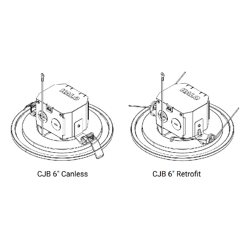 Halo CJB6R 6" LED 2-in-1 Installation Integrated JBox Downlight, CCT Selectable, 920 Lumens, Dimmable, 120V, Title 24