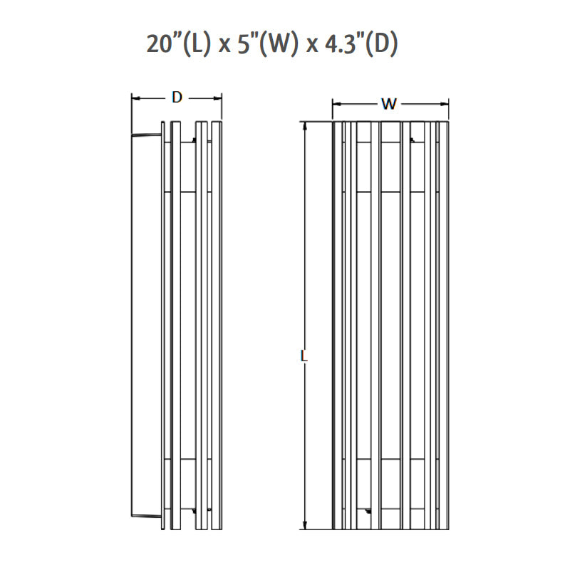 Westgate CRE-05 Crest Pen 10W 20" Tall, LED Outdoor Wall Sconce, 900 Lumens, 100-277V