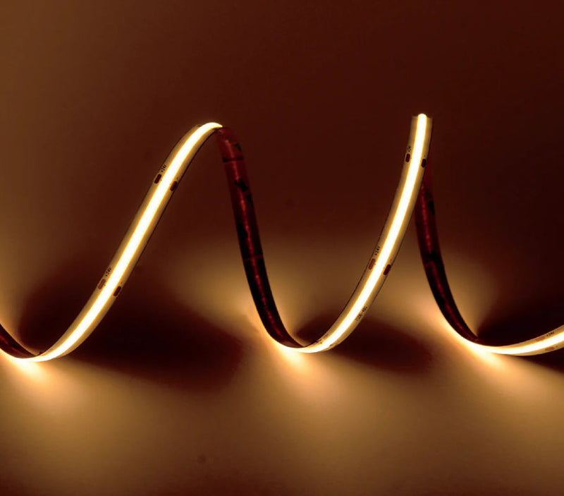 ECO COB Dotless LED Strip Light, 3W/Ft, Dimmable, 8mm, 24V, Outdoor, IP65, 16-ft