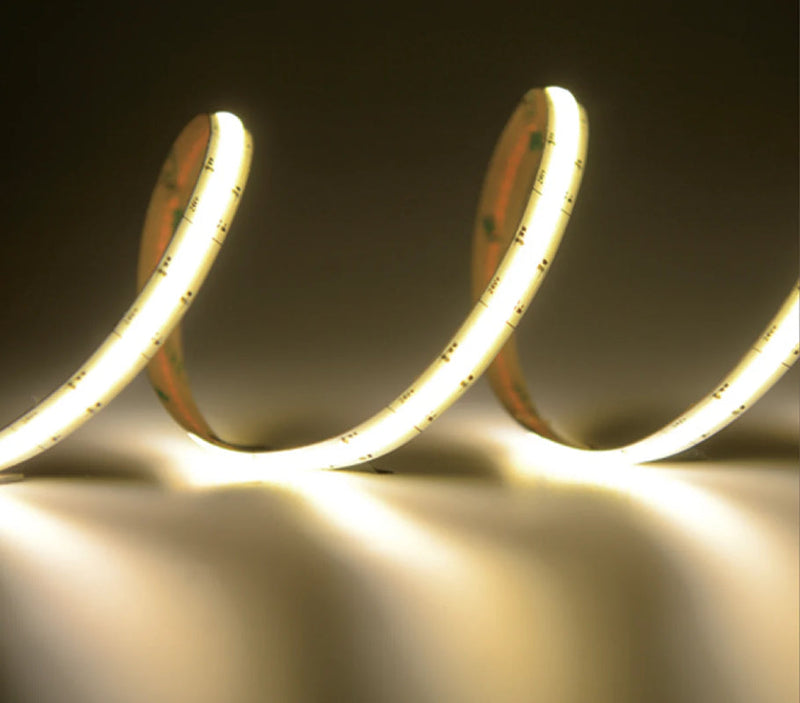 ECO COB Dotless LED Strip Light, 3W/Ft, Dimmable, 8mm, 24V, Outdoor, IP65, 16-ft