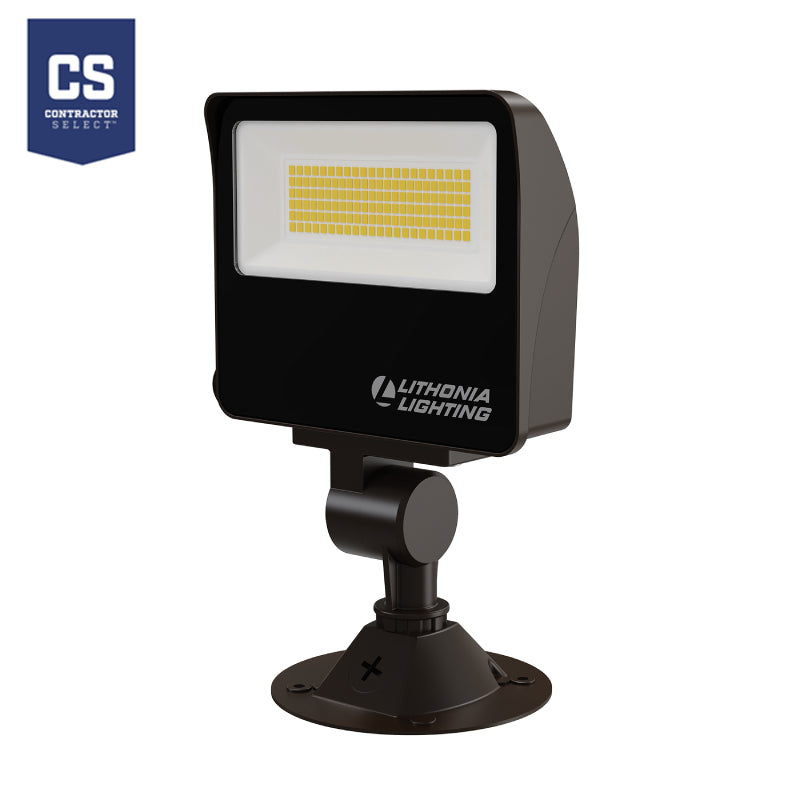 Lithonia Contractor Select ESXF1 Alo 34W LED Flood Light with Photocell, Knuckle/Yoke Mount, CCT Selectable