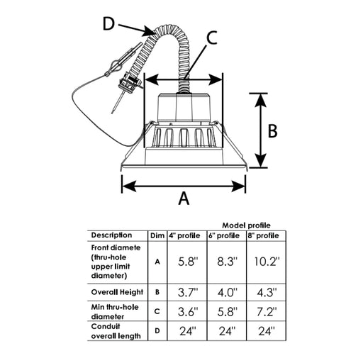 Deco DCOMD 6" 18W LED Commercial Downlight, 3CCT Selectable, 120-277V