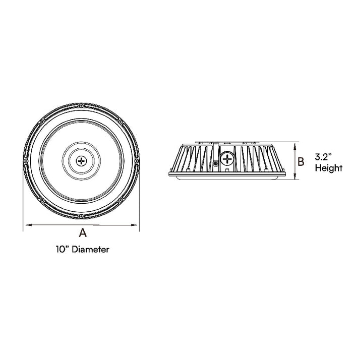 DCPO 40W/60W/90W LED Round Canopy Light, 3CCT Selectable