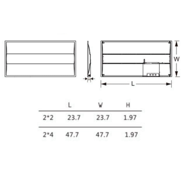 Deco DIG 2x4 LED Center Basket Troffer, 3 Power & 3CCT Selectable, Up to 7200 lm, 120-277V, 4-Pack