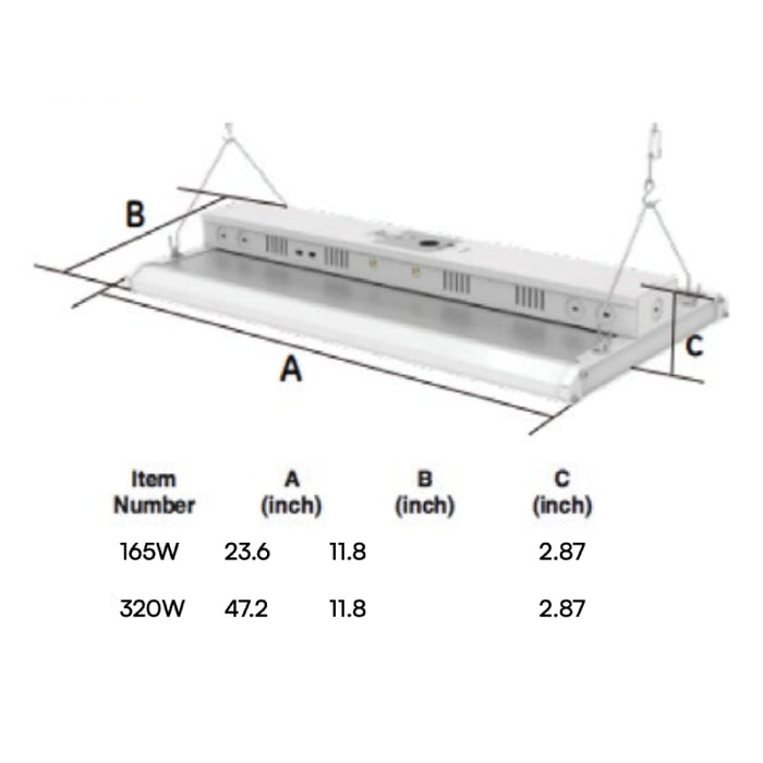 Deco DLH 2-ft LED Linear High Bay, 3 Power & 3CCT Selectable, 120-277V