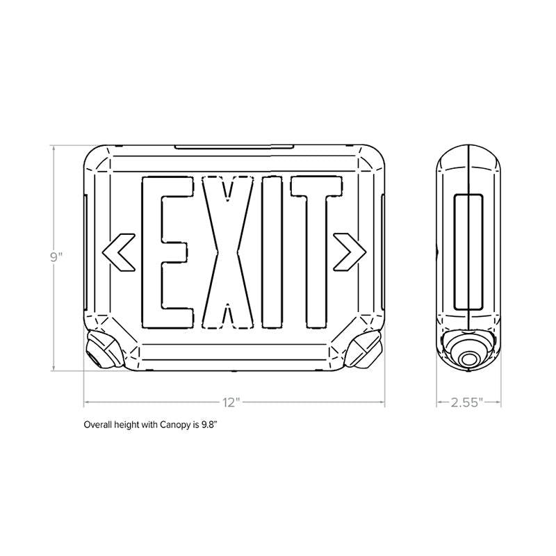 Dual-Lite EVC Series LED Emergency Light/ Exit Sign, Remote Capacity