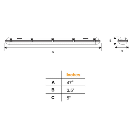 Deco DVT 4-ft LED Vapor Tight, 3 Power & 3CCT Selectable, 120-277V