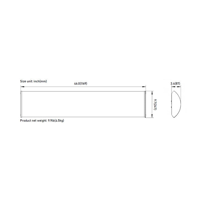 DWRP-GEN2-MW45 DWRP 4-ft LED Wraparound, 3CCT & Wattage Selectable