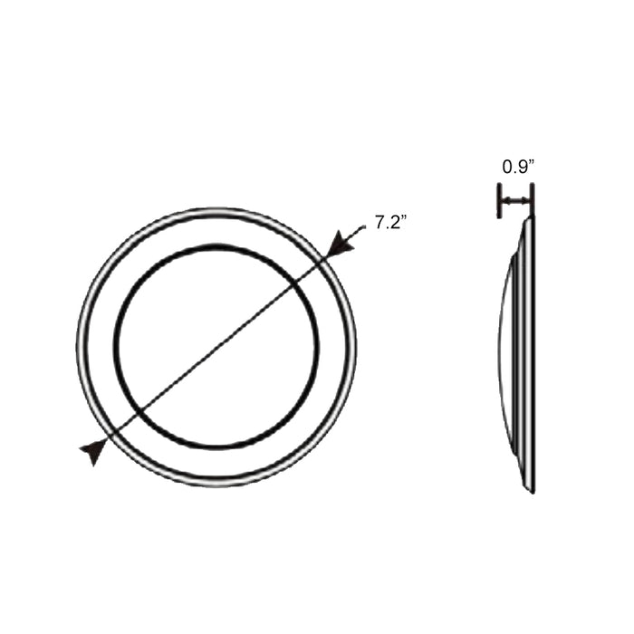 Deco DDISC Mira 6" Round LED Disk Light, 5CCT Selectable, 1000 Lumens, 120V