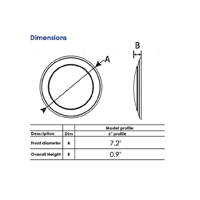 E1DLD6 6" Round LED Disk Light, 5CCT Selectable, 4-Pack