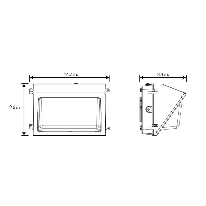 Pack de luces LED de pared para exteriores E3WPA de 40 W, 5000 K, con iluminación de atardecer a amanecer