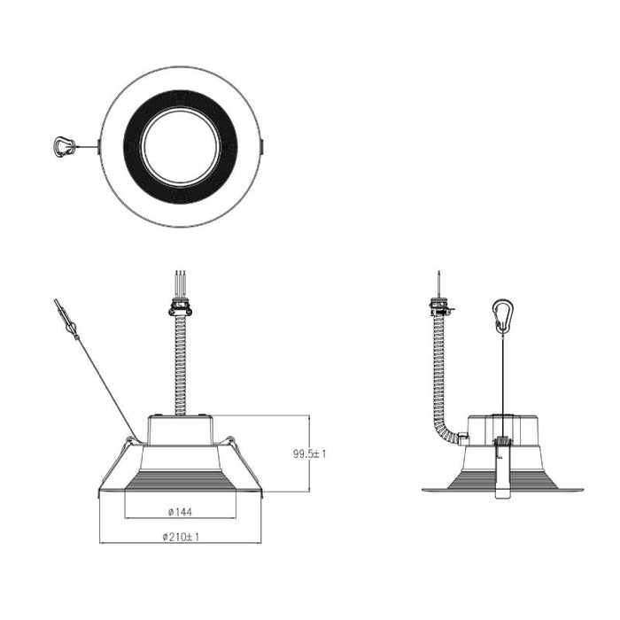 Energetic E4DL6M14E93040-DS 6" 10W/12W/17W LED Commercial Downlight, 3CCT Selectable, 120-347V - Direct Surface Mount