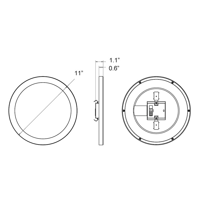 Energetic E5DL11-92750 11" 26W LED Commercial Downlight, 5CCT Selectable, 1800 Lumens, 120V