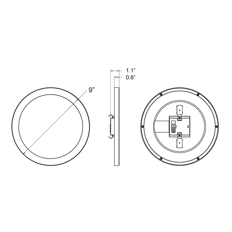 Energetic E5DL9-92750 9" 18W LED Commercial Downlight, 5CCT Selectable, 1300 Lumens, 120V