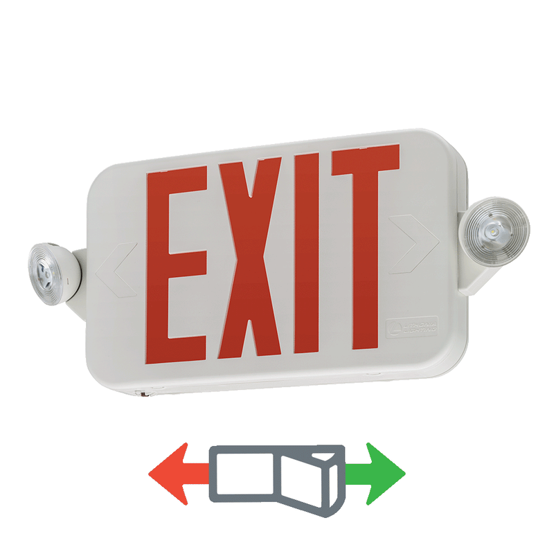 Lithonia Contractor Select ECRG LED High Output Emergency Light/Exit Combo, Round Lamp Heads
