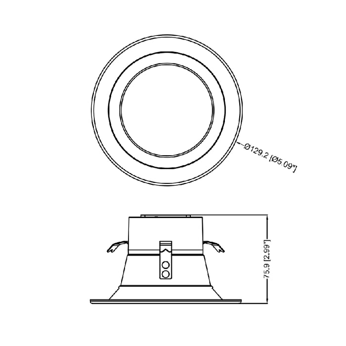 ELD4 4" LED Smooth Trim Downlight Retrofit, 5CCT Selectable