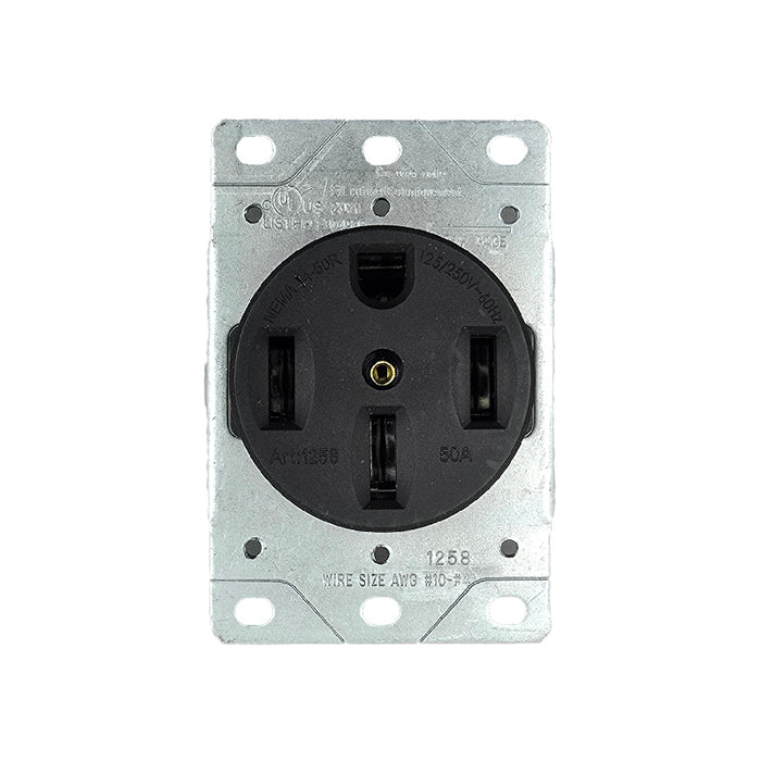 Energetic EPG-3P4W Durable 50A 125/250V Flush Mount Single Outlet