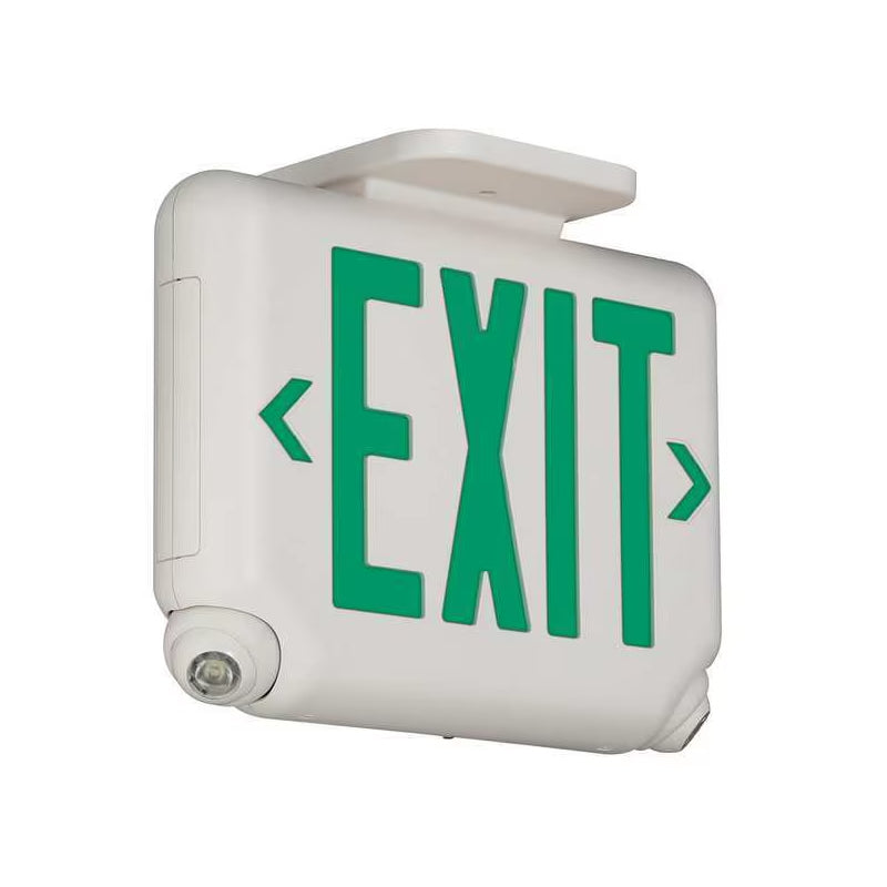 Dual-Lite EVC Series LED Emergency Light/ Exit Sign, Remote Capacity - Green Letters