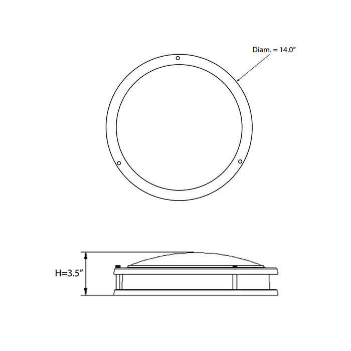 Energetic FMB01R17E93050 14" 28W LED Round Metal-Trim Flush Mount, 3 CCT Selectable, 1700 Lumens, 120V