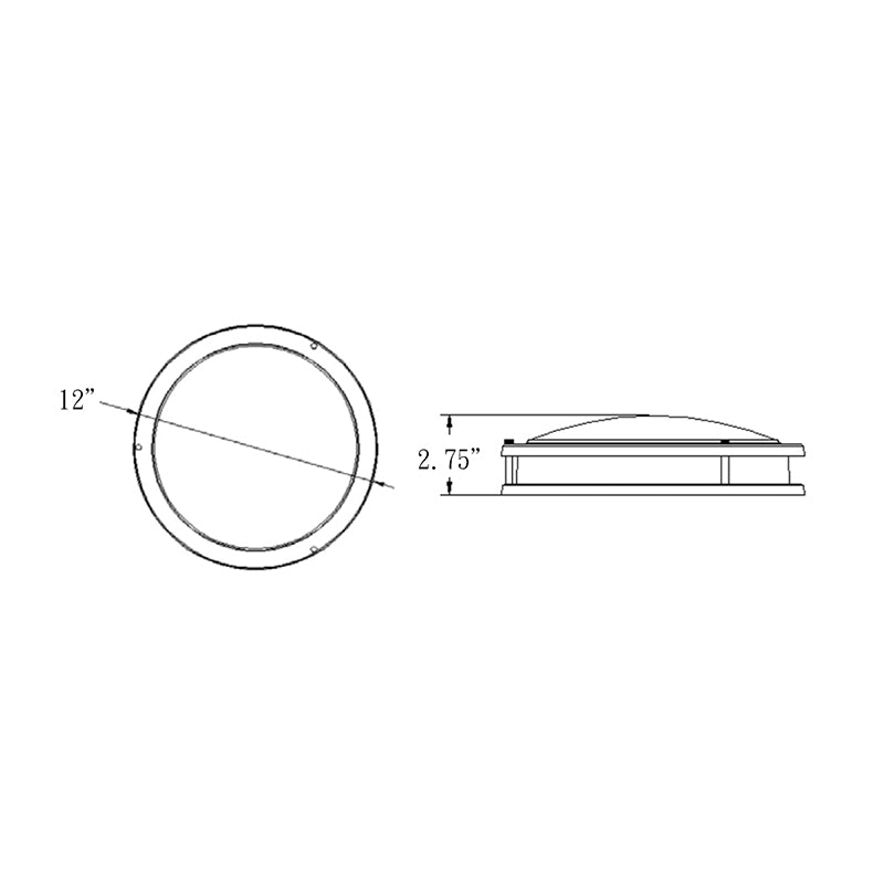 Energetic FMB12R 12" 12W/14W/16W LED Double-Ring Flush Mount, 5CCT & 3 Lumens Selectable, 120V