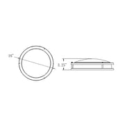 Energetic FMB16R 16" 18W/21W/24W LED Double-Ring Flush Mount, 5CCT & 3 Lumens Selectable, 120V